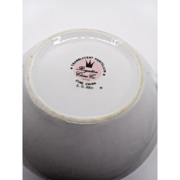 Royalton China Co Translucent Porcelain Coffee Creamer & Sugar Lot Of 2 3301 - Picture 6 of 10